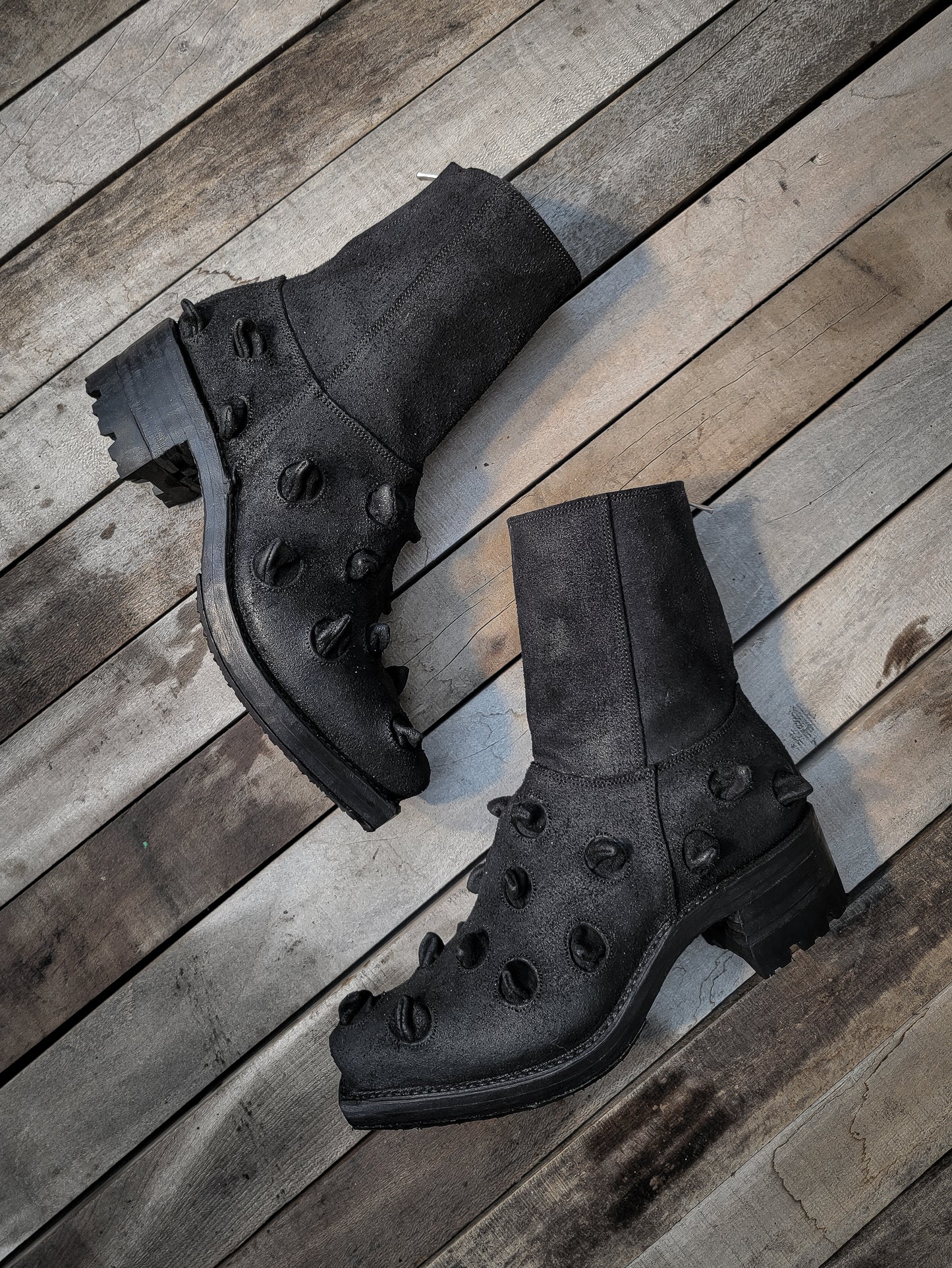 001 Spiked Roughout: Black (Oil Finish)