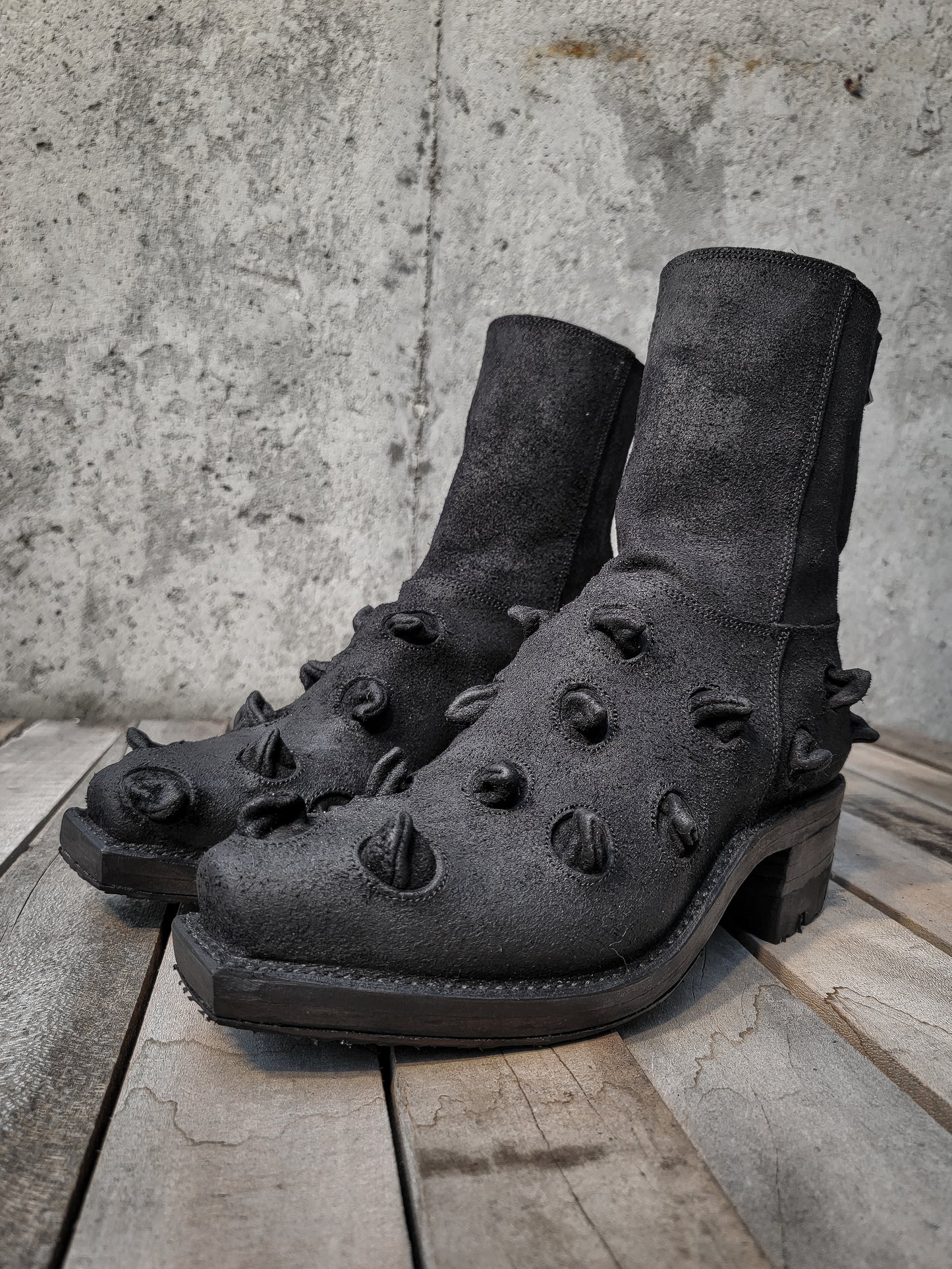 001 Spiked Roughout: Black (Oil Finish)