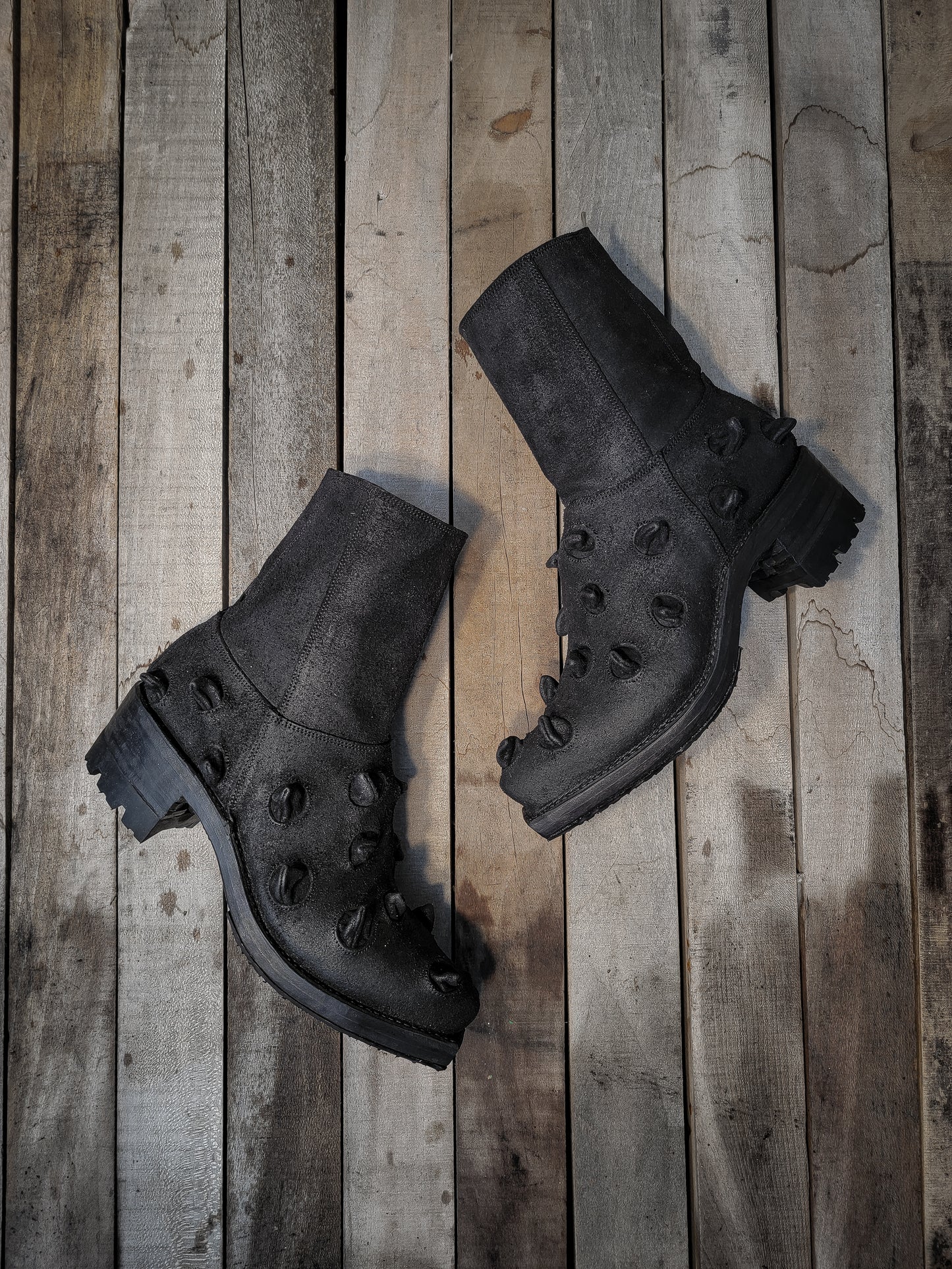 001 Spiked Roughout: Black (Oil Finish)