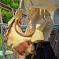 00WSB in Dirty White/Aged Straw HorseShouldler and Natural Vegtan HorseRump